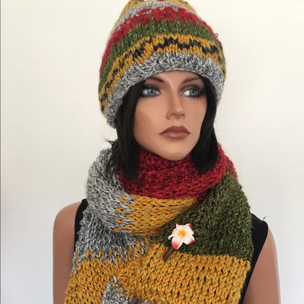 Hand Knits 2 Love Beanie Scarf Set Designer Hip